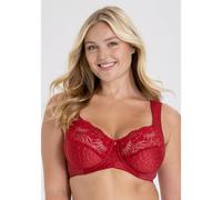 MISS MARY OF SWEDEN Reggiseno con Ferretto Jacquard & Lace - Coppa Piena, Supporto Laterale, Spalline Imbottite Regolabili, Alto Sostegno Donna 4d Rosso
