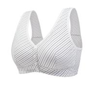 Reggiseno a figura intera con bottoni frontali traspirante e intimo per madri anziane di mezza età comodo riunione donne gilet sottile senza telaio ad alto impatto push up tubo top, Nero , XXL