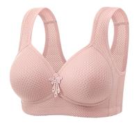 Reggiseno a figura intera da donna di grandi dimensioni Coppa con foro senza orlo Comodo traspirante Raccogliere il seno ad alto impatto push up top a tubo a fascia, rosa, 76