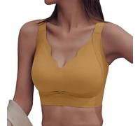 Reggiseno a figura intera da donna, senza fili, raccoglie anti-cedimento del seno, supporto pushup, reggiseni di sollevamento per donne anziane ad alto impatto push up tubo top, Oro, XL