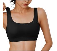 Reggiseno a figura intera Donna Fitness Yoga Corsa Ad Alta Resistenza Antiurto Traspirante Canotta Sportiva Intimo Impatto Push Up Bandeau Tubo, Nero , M