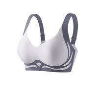 Reggiseno a figura intera per le donne senza ferretto Comfort Raccogliere senza fili sollevamento seno cascante ad alto impatto push up tubo top, Blu, 3XL