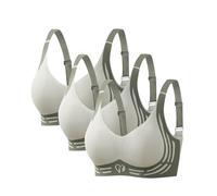 Reggiseno a figura intera Raccogliere Morbido Confortevole Senza Fili Up Donna Lingerie Per Tutti I Giorni Reggiseni Sportivi 3PC Ad Alto Impatto Push Up Bandeau Tubo Top, Verde, 3XL