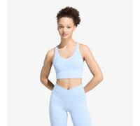 adidas Performance reggiseno sportivo a supporto medio Three Stripes Studios azzurro chiaro-blu navy M