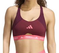 Reggiseno Adidas Techfit Workout Color Block Medium Support - maroon/red - Rosso (L)