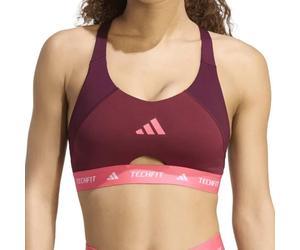 Reggiseno Adidas Techfit Workout Color Block Medium Support - maroon/red - Rosso (M)
