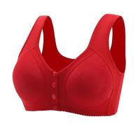 Reggiseno Allacciato Davanti, Reggiseno Senza Ferretto Push-Up Senza Ferretto con Supporto Copertura Completa Scollo a V Senza Fili Imbottito Sports Bra Dormire Quotidiano