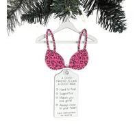 Reggiseno appeso con motivo floreale, Un buon amico è come un buon reggiseno Ornamento di Natale, Ciondolo dell'amicizia in legno, Ricordo dell'amicizia per le amiche (#I)