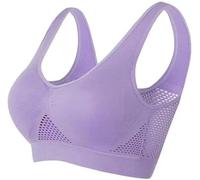 Reggiseno Aria Sollevante E Traspirante Per Donna - Reggiseno Sportivo Senza Cuciture E Senza Fili Raffreddamento Tops Da Allenamento Copertura Completa Bralette Taglie Forti (M,Viola)