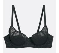 Reggiseno avvolgente in pizzo, Léonie Nero 5 B Tinta unita