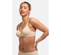 Dorina Lindsay Reggiseno Non Imbottito con Ferretto, Copertura Completa, Coppe Modellate, Tessuto Micro Morbido, Spalline Regolabili per Comfort Tutto Il Giorno, Beige