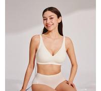 Reggiseno basic bianco, senza cuciture, traspirante, con chiusura a gancio, comodo e essenziale, con libertà di movimento L,M,S,XLColore unicoTessuto in maglia