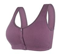Reggiseno Chiusura Davanti, Reggiseno Allacciato Davanti con Coppe in Pizzo Stretch Imbottitura Foderata in Cotone E con Schiene in Morbida Microfibra Bralette Donna Cotone per Tutti I Giorni