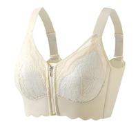 Reggiseno comodo con supporto potente, copertura completa, vestibilità traspirante, morbido reggiseno push-up, Beige, S