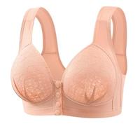Reggiseno comodo da donna senza anelli di filo morbido e leggero con bottone frontale stile gilet reggiseno da donna, rosa, 90
