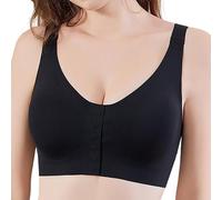 Reggiseno Con Chiusura Davanti,Reggiseno Post Operatorio Mastoplastica per Protesi Mastectomia Contenitivo Bra Senza Ferretto Reggiseni Con Tasca per Protesi Taglie Forti per Cadente e Seno Grande Ner