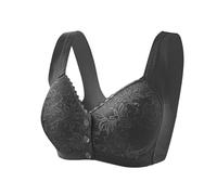 Reggiseno con chiusura frontale con copertura completa funzione lifting per un comodo supporto come supporto per magliette antiscivolo, biancheria intima in pizzo senza fili, Nero , 42