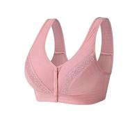 Reggiseno con chiusura frontale da donna di grandi dimensioni, reggiseno push up da donna con scollo a V, tinta unita, comodo e morbido, classico lingerie chic per tutti i giorni, casual, basic Bra