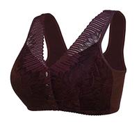 Reggiseno con chiusura frontale da donna, in cotone, reggiseno push up, da donna, senza striature, tinta unita, con stampa chic, classiche, intimo confortevole, morbido, traspirante, di grandi