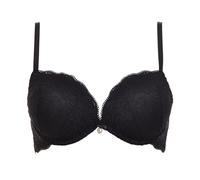 LORMAR Reggiseno a Balconcino Tutto Pizzo, Coppe Super Push UP Invisibili Aria+Gel, 2 Taglie, Ditta, Art.Double Pizzo, 2 Nero