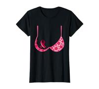 Reggiseno con Nastro Rosa per la sensibilizzazione al Cancro al Seno Warrior Fighter Maglietta