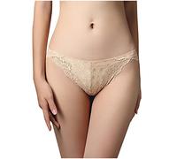 Reggiseno con Reggicalze in Rete Maschile Maglietta Donne Sexy Solido Pizzo Sexy Seamless Traceless Sexy Panties Hip Lift (Beige, L)