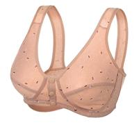 Reggiseno con schiena scoperta, reggiseno da donna con bottone anteriore senza cuciture, reggiseno push-up, comodo per la mamma, per le donne, scollo profondo anteriore senza ferretto, cachi, 44