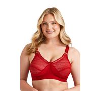 Reggiseno con Sostegno Senza Ferretto con Decorazione Miss Mary Cotton Dots 6D Rosso