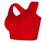Reggiseno correttore per sollevamento pesi, copertura completa, push-up con supporto posturale per la schiena, comodo per donne con seno cadente, taglie forti, Rosso, 3XL