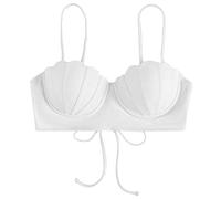 Reggiseno Costume Mare Donna Push Up Top Bikini Donna Mare Fascia Sexy con Spalline Sottili Top Costume Surf Tinta Unita Costumi da Bagno Solo Reggiseno con Ferretto Spiaggia Beachwear (White, S)
