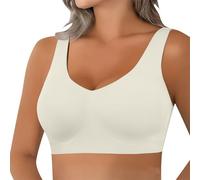 Reggiseno Cotone Senza Ferretto Reggiseni Sportivo da Donna Senza Ferretto, Cuciture Reggiseno Sottile Estivo Ice Comfort Top Schiena Scoperta Tezenis Morbido di Base per Grandi Taglie Forti Bianco M