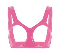 Reggiseno Crop Top Tutte Le Stagioni Gilet Camicia Wet Look Comodo Donna Gioco d