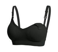 Reggiseno da allattamento al seno da donna con bottoni, senza ferretto e traspirante, con un design facile accesso per l'allattamento e una tenuta ottimale durante e dopo la gravidanza, Le Noir, L
