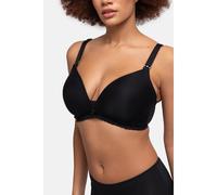 Dorina May Reggiseno Allattamento Senza Ferretto, Coppe Modellate Fodera Cotone, Spalline Regolabili, Bordo Pizzo Delicato, Clip Facili Contatto Pelle a Pelle, Nero