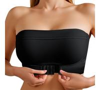 Reggiseno da donna a fascia avvolgente, senza spalline, push up, antiscivolo, piccolo seno, visibile, rinforzo, abito da sera, matrimonio, schiena scoperta, Nero , 38