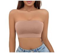 Reggiseno da donna, biancheria intima da donna, non taglie forti, cade dal petto della ragazza, con una linea sulle spalle, top fasciatoio, biancheria intima di sostegno, Colore: rosa., M