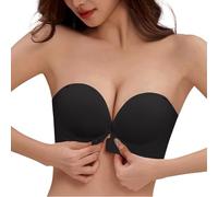 Reggiseno da donna casual regolabile traspirante top senza ferretto push up donna regolabile canotta anteriore apertura push up reggiseno lingerie reggiseno reggiseno canotta push up, Le Noir, M