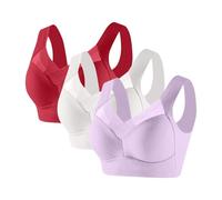 Reggiseno da donna comodo e leggero, senza fili, per anziani, taglie forti, copertura completa, morbido per tutti i giorni, senza ferretto, reggiseni di supporto per le donne, Viola chiaro., L