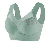 Reggiseno da donna con armatura anti-cedimento Bra di grandi dimensioni reggiseno sexy confortevole push up senza spalline traspirante reggiseno senza donne Minimizer schiena nuda reggiseno, Verde