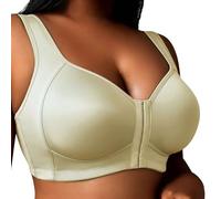 Reggiseno da donna con bottone frontale Plus Size Wide Strap Comfort Bras Solido Leggero Pull Up Reggiseno di supporto Donne Traspirante Sonno Bralette Copertura Completa Reggiseno Morbido