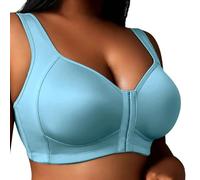 Reggiseno da donna con bottone frontale Plus Size Wide Strap Comfort Bras Solido Leggero Pull Up Reggiseno di supporto Donne Traspirante Sonno Bralette Copertura Completa Reggiseno Morbido