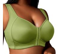 Reggiseno da donna con bottone frontale Plus Size Wide Strap Comfort Bras Solido Leggero Pull Up Reggiseno di supporto Donne Traspirante Sonno Bralette Copertura Completa Reggiseno Morbido