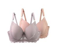 Reggiseno da donna con ferretto, reggiseno in pizzo con spalline regolabili, leggero, traspirante, comodo, intimo per tutti i giorni e il tempo libero, reggiseno sportivo non imbottito, cachi, 105E