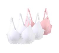 Reggiseno da donna con ferretto, reggiseno in pizzo con spalline regolabili, leggero, traspirante, confortevole, intimo per tutti i giorni e il tempo libero, reggiseni sportivi da donna, rosa, 105E