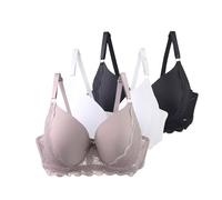Reggiseno da donna con ferretto, reggiseno in pizzo con spalline regolabili, leggero, traspirante, confortevole, intimo per tutti i giorni e il tempo libero, reggiseni sportivi da donna, Azzurro, 105E