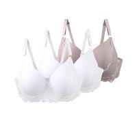 Reggiseno da donna con ferretto, reggiseno in pizzo con spalline regolabili, leggero, traspirante, confortevole, intimo per tutti i giorni e il tempo libero, reggiseni sportivi da donna, Blu, 105C