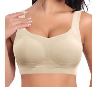 Reggiseno da donna elasticizzato senza cuciture, regolabile, snellente, flaccido, comodo, sportivo e bello reggiseno per la schiena, lingerie sexy da donna, beige., XL