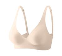 Reggiseno da donna, reggiseno comodo, ideale per la casa e il tempo libero, modello a doppia clip e scollo a V, tinta unita, senza cuciture, adatto a tutte le stagioni