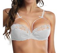 Reggiseno da donna senza cuciture con supporto morbido in coppe intere sexy pizzo trasparente ferretto reggiseno comfort classico reggiseno a balconcino spaghetti non imbottiti Bralette biancheria