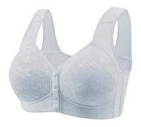 Reggiseno da donna senza cuciture, in cotone traspirante e confortevole, biancheria intima, reggiseno sexy con spalline larghe di grandi dimensioni, aperto davanti al comfort, casual push-up, grigio